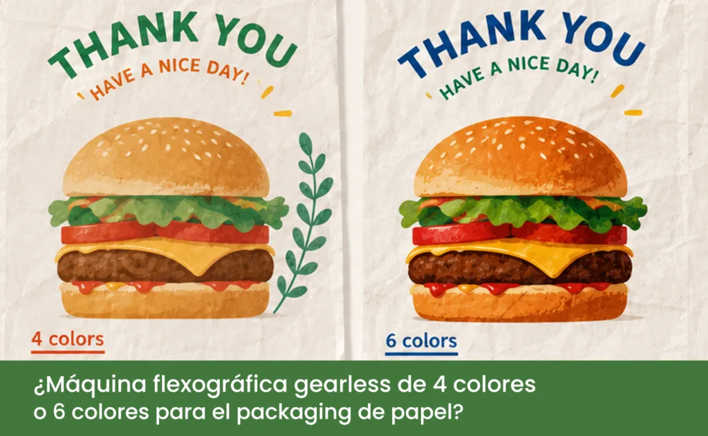 Imprenta de flexografía moderna: ¿Máquina flexográfica gearless de 4 colores o 6 colores para el packaging de papel?